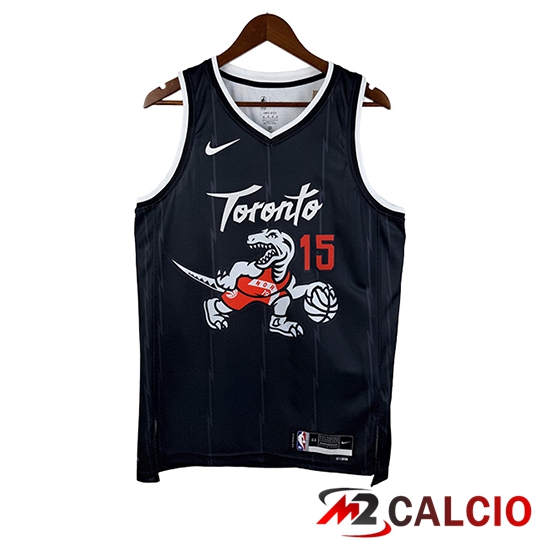 Maglie Calcio Personalizzate,Tute Calcio Squadre,Maglia Nazionale Italiana Calcio | Maglia Toronto Raptors (CARTER #15) 2025/26 Nero/Bianco