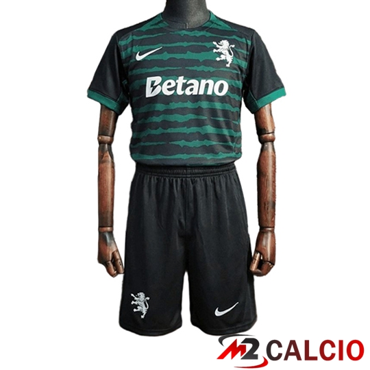 Maglie Calcio Personalizzate,Tute Calcio Squadre,Maglia Nazionale Italiana Calcio | Maglie Calcio Sporting SCP Bambino Christmas Edition Verde/Nero 2025/2026