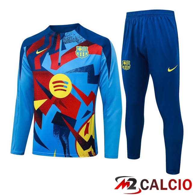 Maglie Calcio Personalizzate,Tute Calcio Squadre,Maglia Nazionale Italiana Calcio | Insieme Tuta Calcio FC Barcellona Blu Rosso 2025/2026