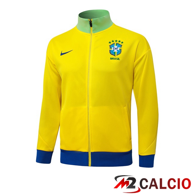 Maglie Calcio Personalizzate,Tute Calcio Squadre,Maglia Nazionale Italiana Calcio | Giacca Calcio Brasile Giallo 2025/2026