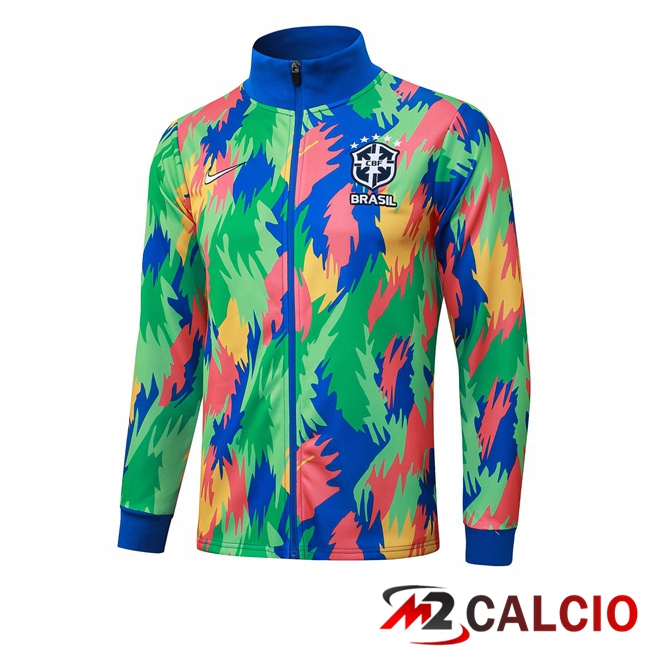 Maglie Calcio Personalizzate,Tute Calcio Squadre,Maglia Nazionale Italiana Calcio | Giacca Calcio Brasile Verde 2025/2026
