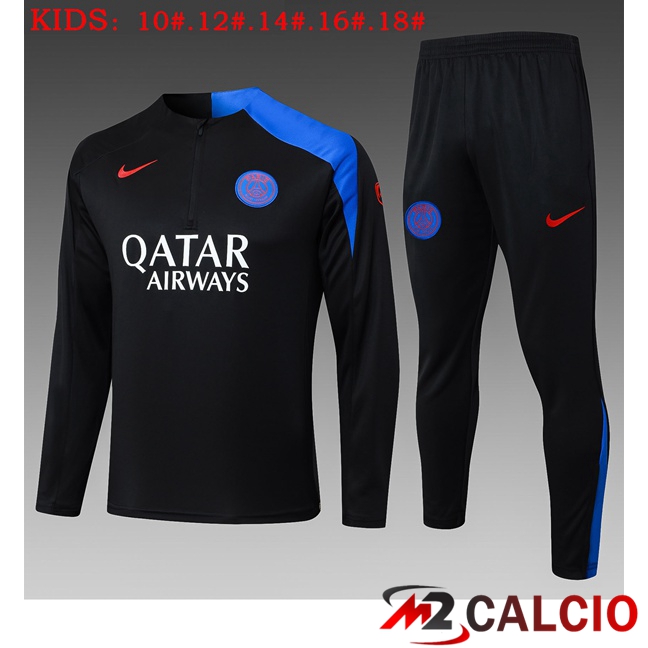 Maglie Calcio Personalizzate,Tute Calcio Squadre,Maglia Nazionale Italiana Calcio | Insieme Tuta Calcio Paris PSG Bambino Nero 2025/2026