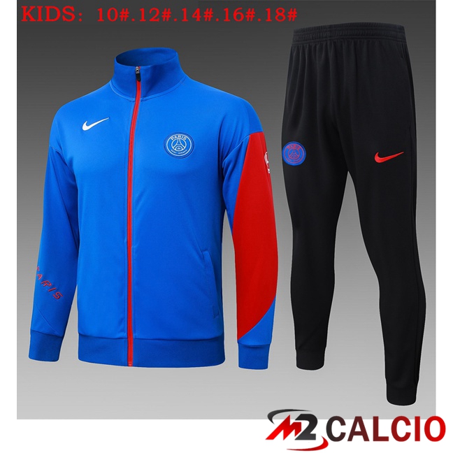 Maglie Calcio Personalizzate,Tute Calcio Squadre,Maglia Nazionale Italiana Calcio | Insieme Tuta Calcio - Giacca Paris PSG Bambino Blu 2025/2026