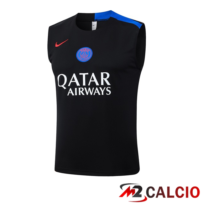 Maglie Calcio Personalizzate,Tute Calcio Squadre,Maglia Nazionale Italiana Calcio | Canotta Allenamento Paris PSG Nero 2025/2026
