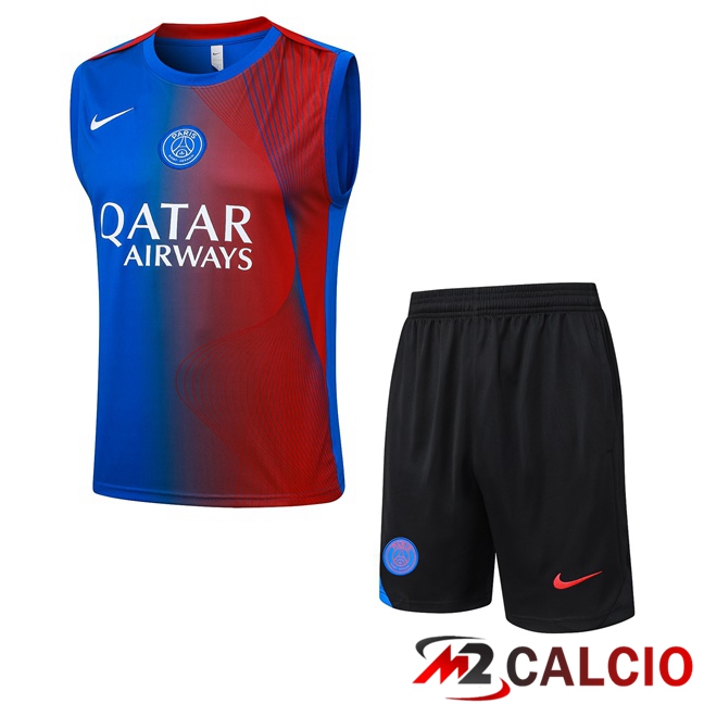 Maglie Calcio Personalizzate,Tute Calcio Squadre,Maglia Nazionale Italiana Calcio | Canotta Allenamento Paris PSG + Pantaloncini Blu Rosso 2025/2026