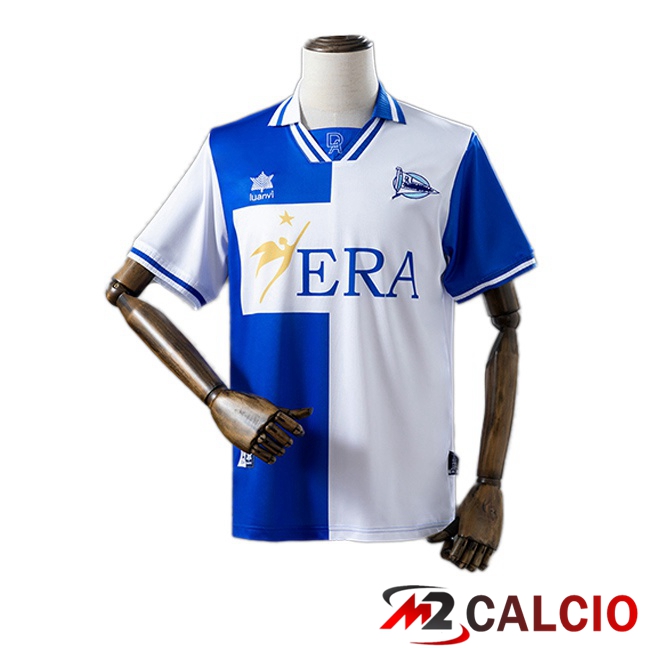 Maglie Calcio Personalizzate,Tute Calcio Squadre,Maglia Nazionale Italiana Calcio | Maglie Calcio Deportivo Alaves Retro Prima Bianco Blu 1999-2000