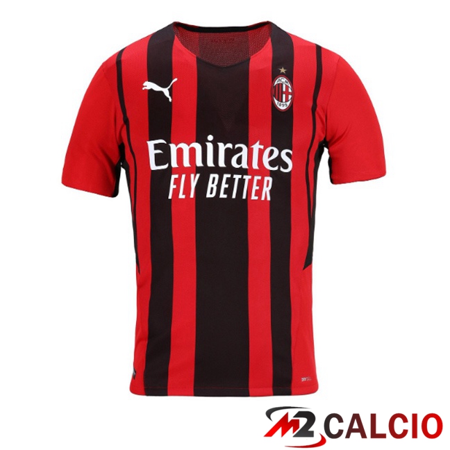 Maglie Calcio Personalizzate,Tute Calcio Squadre,Maglia Nazionale Italiana Calcio | Maglie Calcio AC Milan Retro Prima Rosso Nero 2021-2022