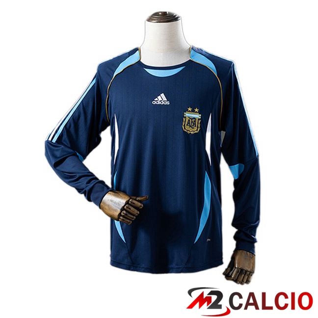 Maglie Calcio Personalizzate,Tute Calcio Squadre,Maglia Nazionale Italiana Calcio | Maglie Calcio Argentina Retro Seconda Manica Lunga Blu Reale 2006