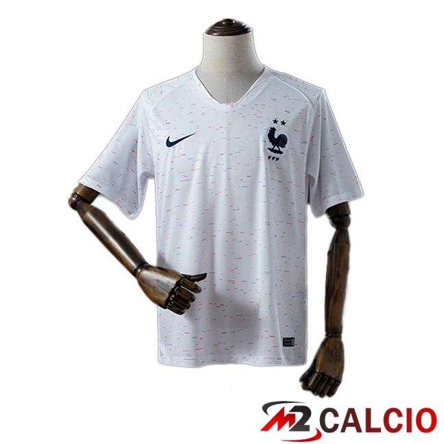 Maglie Calcio Personalizzate,Tute Calcio Squadre,Maglia Nazionale Italiana Calcio | Maglie Calcio Francia Retro Seconda Bianco 2018