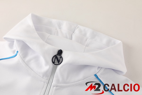 Tuta Calcio - Felpa Con Cappuccio SSC Napoli Bianco 2025/2026