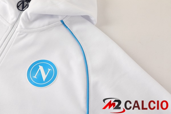 Tuta Calcio - Felpa Con Cappuccio SSC Napoli Bianco 2025/2026