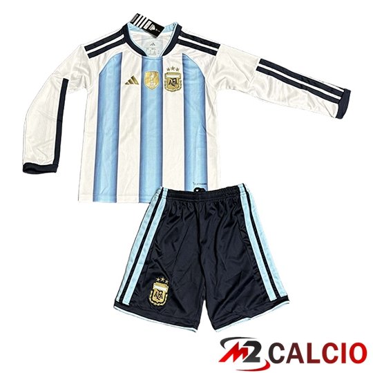 Maglie Calcio Personalizzate,Tute Calcio Squadre,Maglia Nazionale Italiana Calcio | Maglie Calcio Argentina Bambino Prima Manica Lunga Coppa Del Mondo 2026