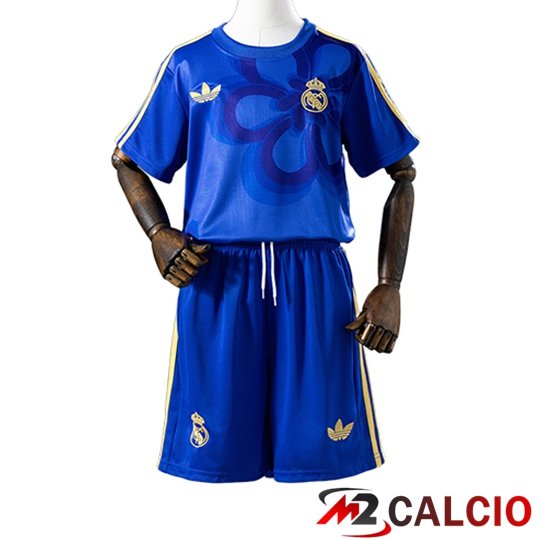 Maglie Calcio Personalizzate,Tute Calcio Squadre,Maglia Nazionale Italiana Calcio | Maglie Calcio Real Madrid Bambino Special Edition Blu 2025/2026