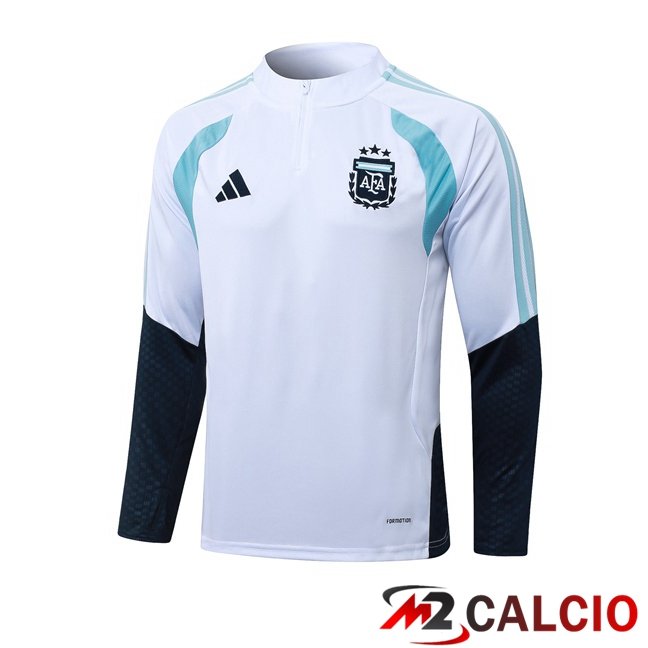 Maglie Calcio Personalizzate,Tute Calcio Squadre,Maglia Nazionale Italiana Calcio | Felpa Allenamento Argentina Bianco 2026/2027