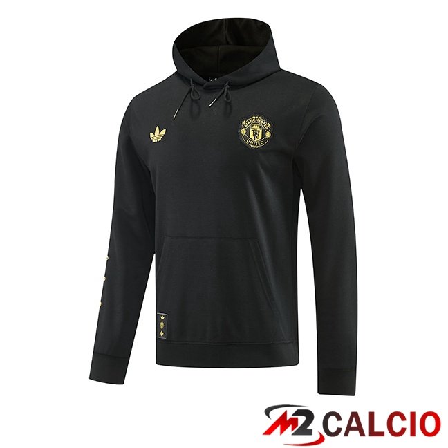 Maglie Calcio Personalizzate,Tute Calcio Squadre,Maglia Nazionale Italiana Calcio | Felpa Con Cappuccio Manchester United Nero 2026/2027
