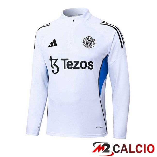 Maglie Calcio Personalizzate,Tute Calcio Squadre,Maglia Nazionale Italiana Calcio | Felpa Allenamento Manchester United Bianco 2026/2027