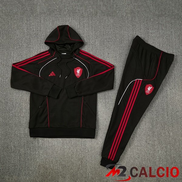 Tuta Calcio - Felpa Con Cappuccio FC Liverpool Nero 2026/2027