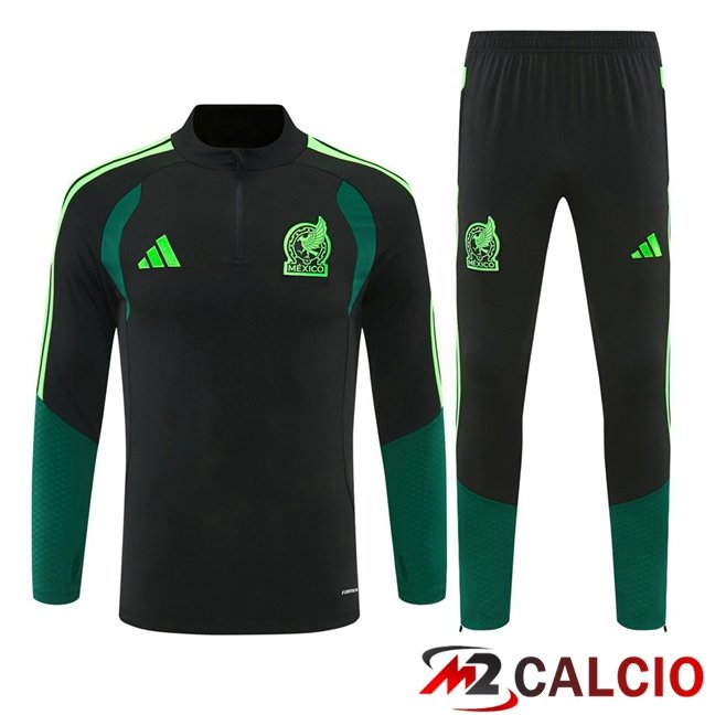 Maglie Calcio Personalizzate,Tute Calcio Squadre,Maglia Nazionale Italiana Calcio | Insieme Tuta Calcio Messico Nero 2026/2027