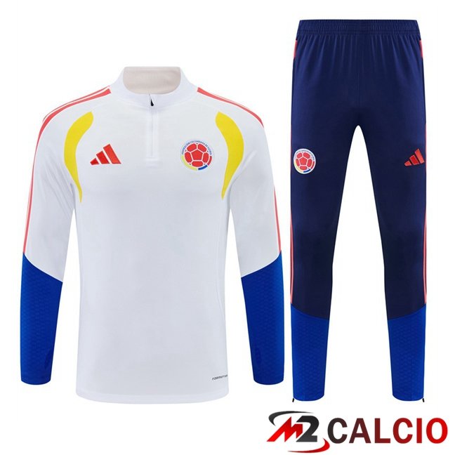 Maglie Calcio Personalizzate,Tute Calcio Squadre,Maglia Nazionale Italiana Calcio | Insieme Tuta Calcio Colombia Bianco 2026/2027