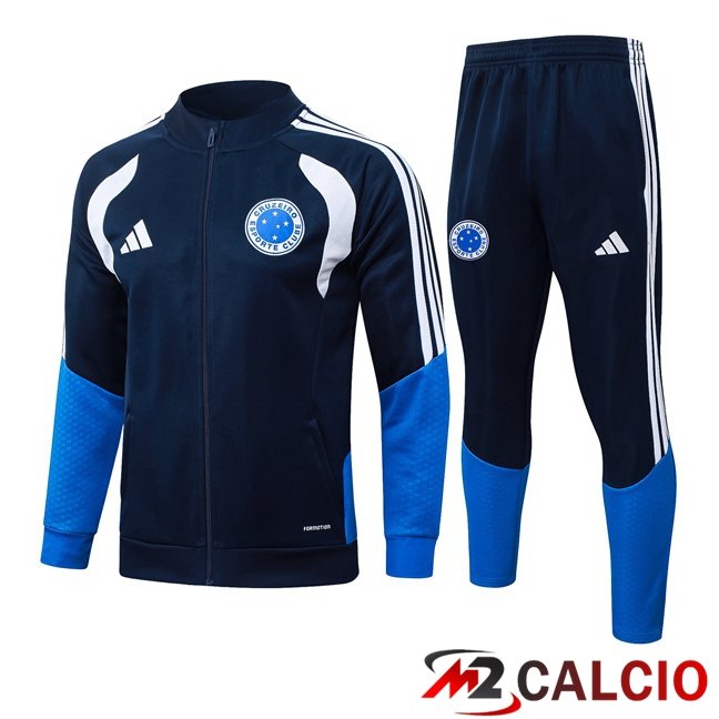 Maglie Calcio Personalizzate,Tute Calcio Squadre,Maglia Nazionale Italiana Calcio | Insieme Tuta Calcio - Giacca Cruzeiro EC Blu Reale 2026/2027