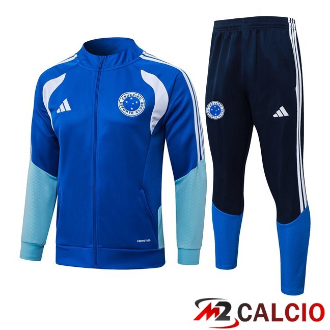 Maglie Calcio Personalizzate,Tute Calcio Squadre,Maglia Nazionale Italiana Calcio | Insieme Tuta Calcio - Giacca Cruzeiro EC Blu 2026/2027