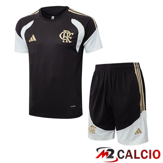 Maglie Calcio Personalizzate,Tute Calcio Squadre,Maglia Nazionale Italiana Calcio | Insieme T Shirt Allenamento Flamengo + Pantaloncini Nero 2026/2027