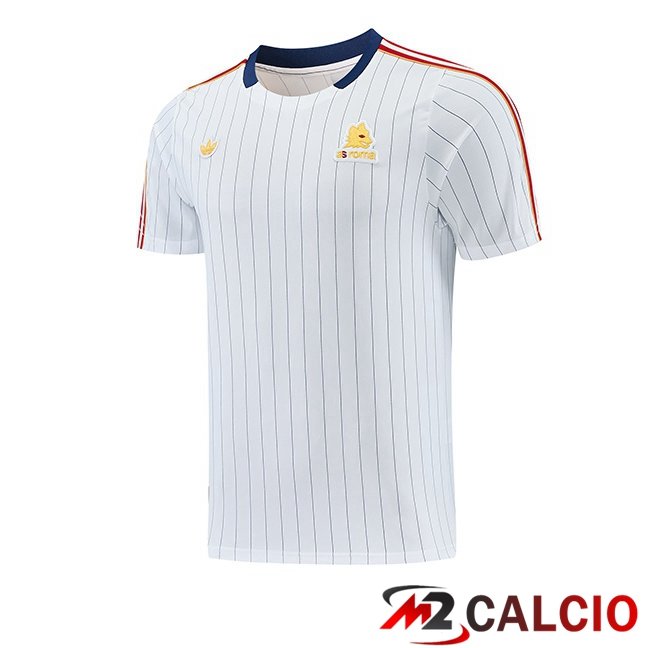 Maglie Calcio Personalizzate,Tute Calcio Squadre,Maglia Nazionale Italiana Calcio | T Shirt Allenamento AS Roma Bianco 2026/2027