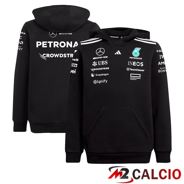 Maglie Calcio Personalizzate,Tute Calcio Squadre,Maglia Nazionale Italiana Calcio | Felpa Con Cappuccio Formule 1 Mercedes-AMG Nero 2025/2026
