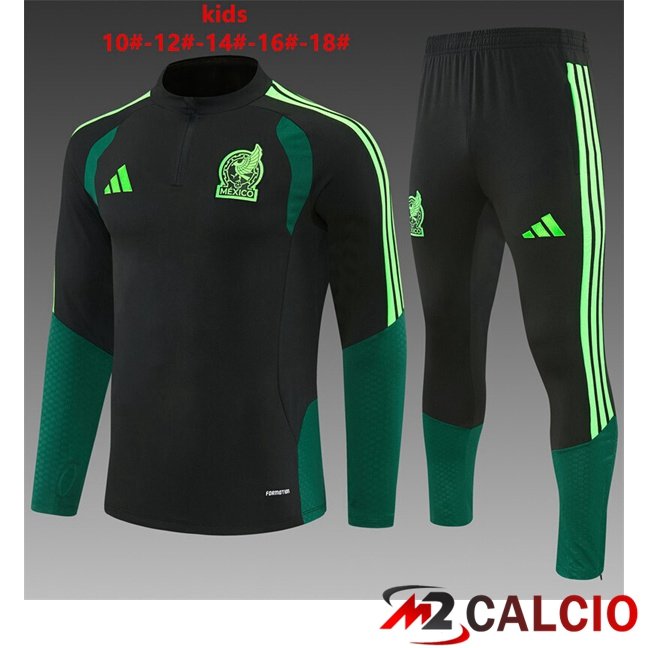 Maglie Calcio Personalizzate,Tute Calcio Squadre,Maglia Nazionale Italiana Calcio | Insieme Tuta Calcio Messico Bambino Nero 2026/2027