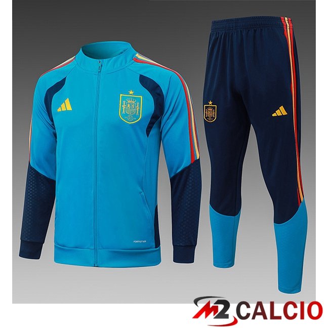 Maglie Calcio Personalizzate,Tute Calcio Squadre,Maglia Nazionale Italiana Calcio | Insieme Tuta Calcio - Giacca Spagna Bambino Blu 2026/2027