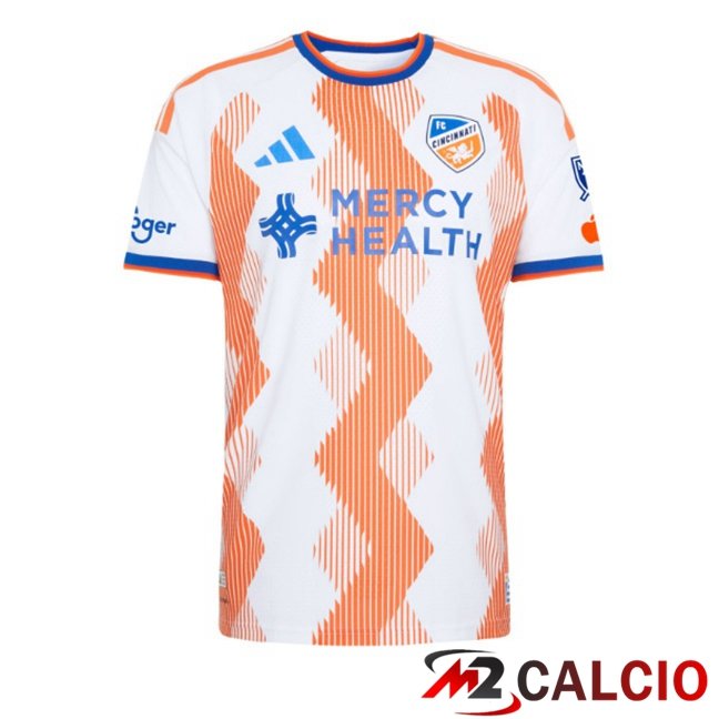 Maglie Calcio Personalizzate,Tute Calcio Squadre,Maglia Nazionale Italiana Calcio | Maglie Calcio FC Cincinnati Seconda Arancia Bianco 2026/2027