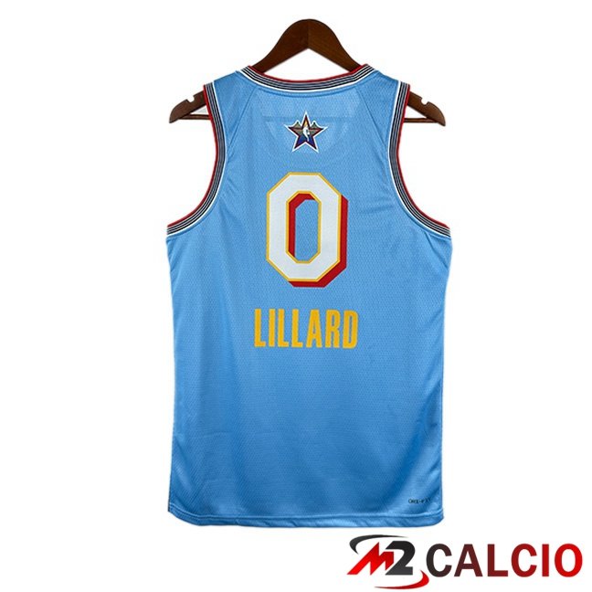 Maglie Calcio Personalizzate,Tute Calcio Squadre,Maglia Nazionale Italiana Calcio | Maglia NBA American All-Star (Damian Lillard 0) Blu 2024/2025