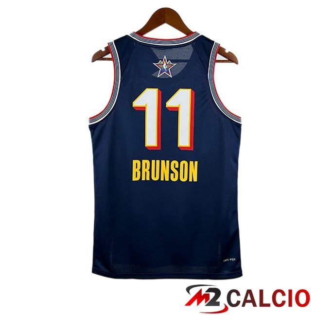 Maglie Calcio Personalizzate,Tute Calcio Squadre,Maglia Nazionale Italiana Calcio | Maglia NBA American All-Star (Jalen Brunson 11) Blu Reale 2024/2025