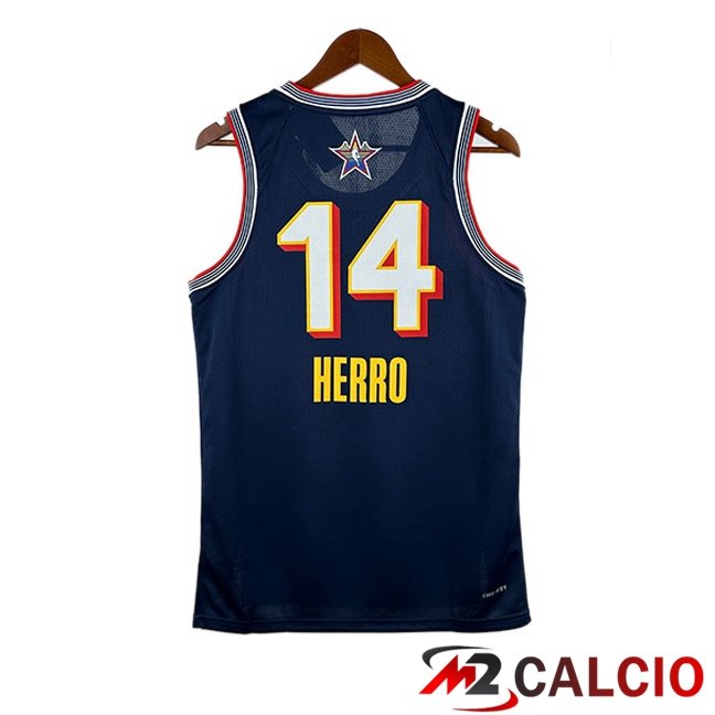 Maglie Calcio Personalizzate,Tute Calcio Squadre,Maglia Nazionale Italiana Calcio | Maglia NBA American All-Star (Tyler Herro 14) Blu Reale 2024/2025