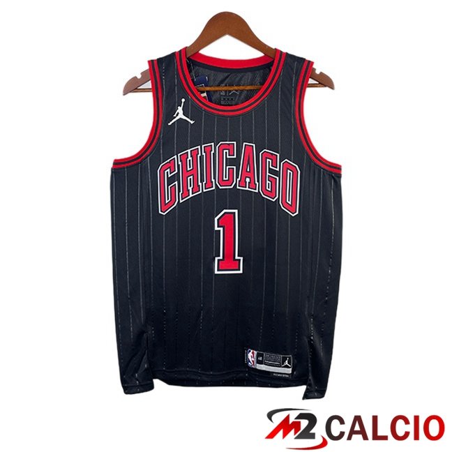 Maglie Calcio Personalizzate,Tute Calcio Squadre,Maglia Nazionale Italiana Calcio | Maglia NBA Chicago Bulls (Derrick Rosa 1) Retr Nero 2022-2023