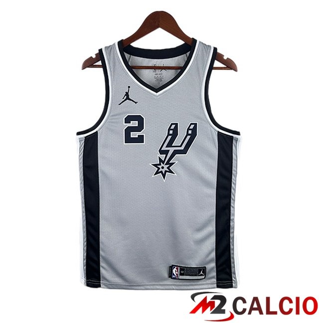 Maglie Calcio Personalizzate,Tute Calcio Squadre,Maglia Nazionale Italiana Calcio | Maglia NBA San Antonio Spurs (Kawhi Leonard 2) Retro Grigio 2020/2021