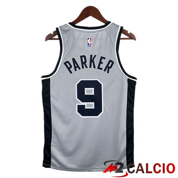 Maglia NBA San Antonio Spurs (Tony Parker 9) Retro Grigio 2020/2021