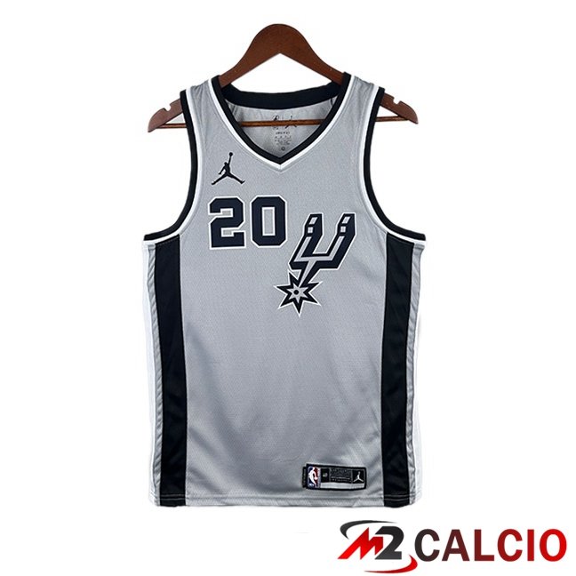 Maglie Calcio Personalizzate,Tute Calcio Squadre,Maglia Nazionale Italiana Calcio | Maglia NBA San Antonio Spurs (Manu Ginóbili 20) Retro Grigio 2020/2021