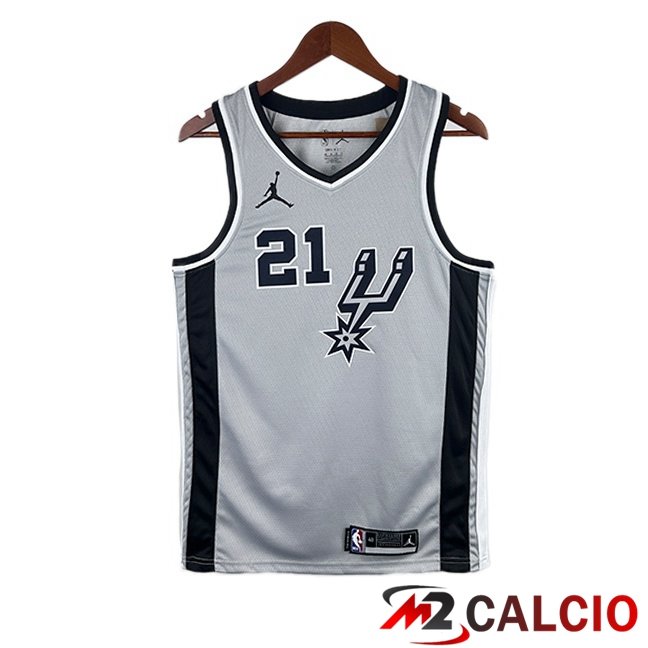 Maglie Calcio Personalizzate,Tute Calcio Squadre,Maglia Nazionale Italiana Calcio | Maglia NBA San Antonio Spurs (Tim Duncan 21) Retro Grigio 2020/2021