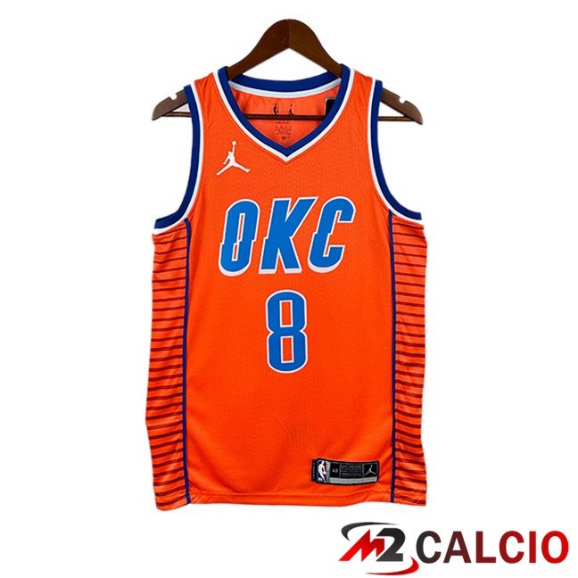 Maglie Calcio Personalizzate,Tute Calcio Squadre,Maglia Nazionale Italiana Calcio | Maglia NBA Oklahoma City Thunder (Jalen Williams 8) Edizione Speciale Arancia