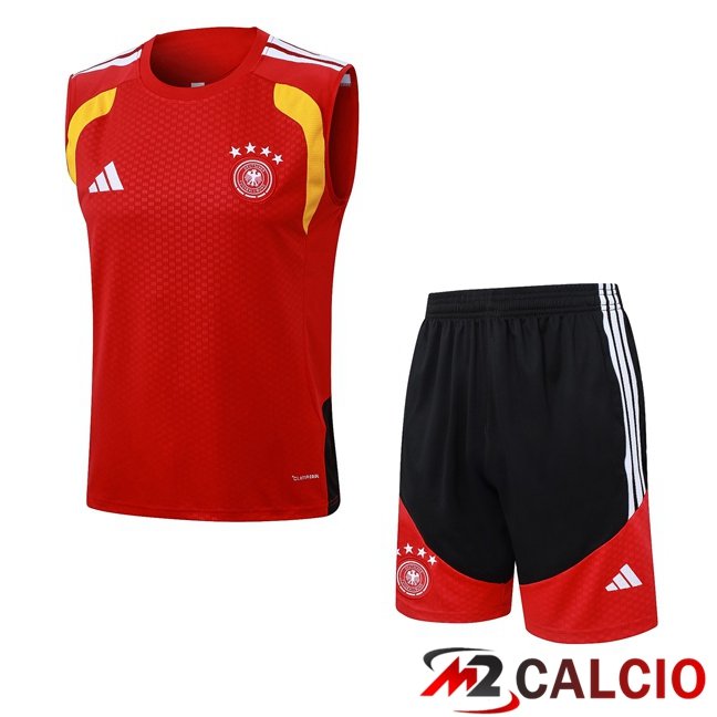 Maglie Calcio Personalizzate,Tute Calcio Squadre,Maglia Nazionale Italiana Calcio | Canotta Allenamento Germania + Pantaloncini Rosso 2026/2027