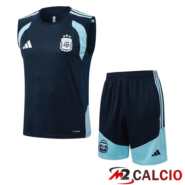 Maglie Calcio Personalizzate,Tute Calcio Squadre,Maglia Nazionale Italiana Calcio | Canotta Allenamento Argentina + Pantaloncini Blu Reale 2026/2027