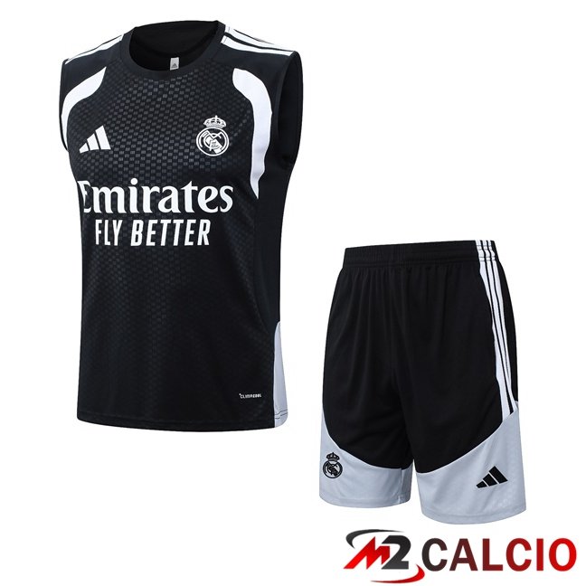Maglie Calcio Personalizzate,Tute Calcio Squadre,Maglia Nazionale Italiana Calcio | Canotta Allenamento Real Madrid + Pantaloncini Nero 2026/2027