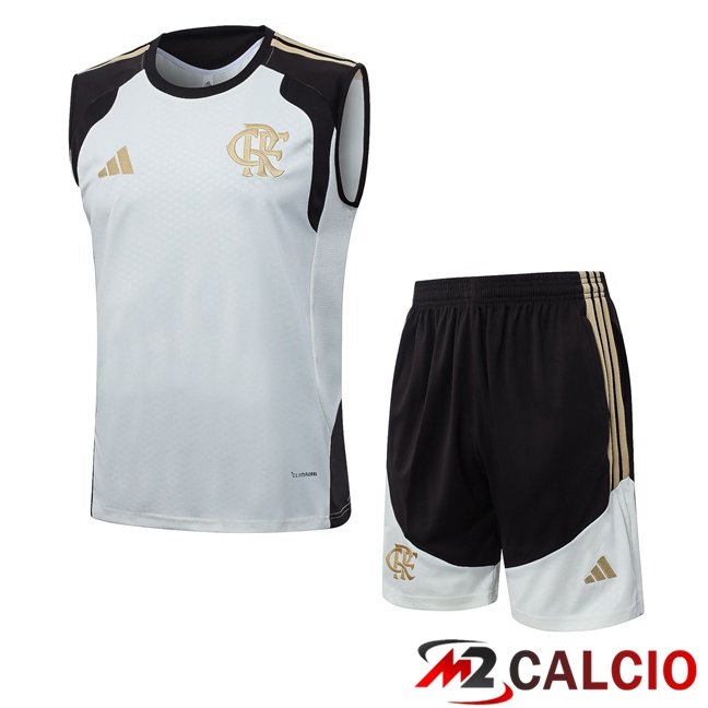 Maglie Calcio Personalizzate,Tute Calcio Squadre,Maglia Nazionale Italiana Calcio | Canotta Allenamento Flamengo + Pantaloncini Bianco 2026/2027