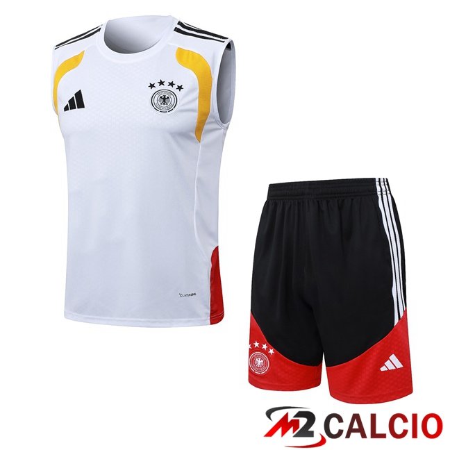 Maglie Calcio Personalizzate,Tute Calcio Squadre,Maglia Nazionale Italiana Calcio | Canotta Allenamento Germania + Pantaloncini Bianco 2026/2027