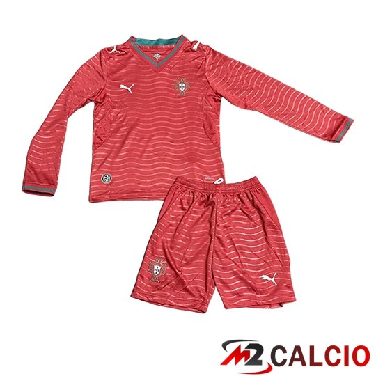 Maglie Calcio Personalizzate,Tute Calcio Squadre,Maglia Nazionale Italiana Calcio | Maglie Calcio Portogallo Bambino Prima Manica Lunga Coppa Del Mondo 2026