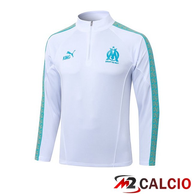 Maglie Calcio Personalizzate,Tute Calcio Squadre,Maglia Nazionale Italiana Calcio | Felpa Allenamento Marsiglia OM Bianco 2026/2027