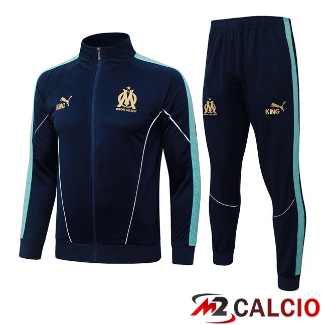 Maglie Calcio Personalizzate,Tute Calcio Squadre,Maglia Nazionale Italiana Calcio | Insieme Tuta Calcio - Giacca Marsiglia OM Blu Reale 2026/2027