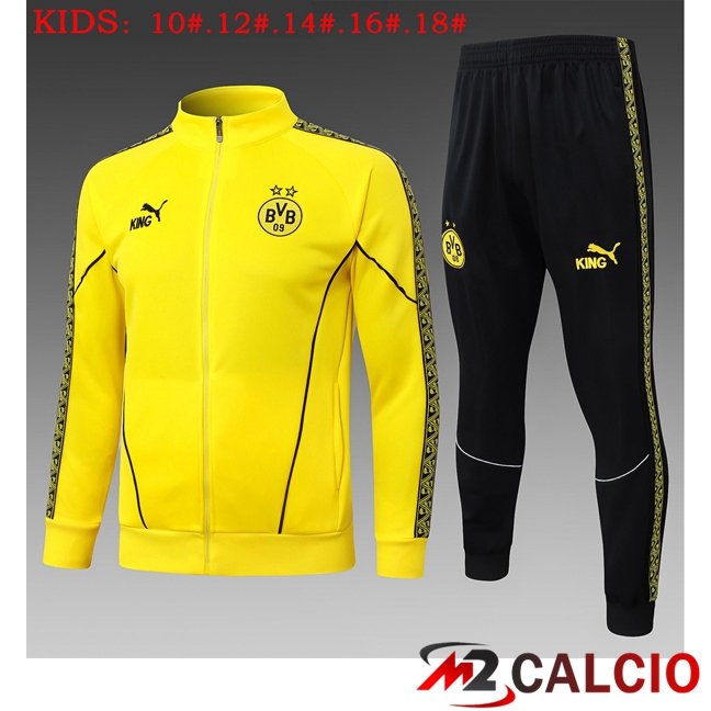 Maglie Calcio Personalizzate,Tute Calcio Squadre,Maglia Nazionale Italiana Calcio | Insieme Tuta Calcio - Giacca Dortmund BVB Bambino Giallo 2026/2027