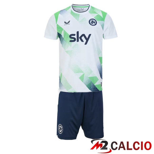 Maglie Calcio Personalizzate,Tute Calcio Squadre,Maglia Nazionale Italiana Calcio | Maglie Calcio Irlanda Bambino Seconda Bianco 2026/2027